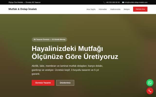 Mutfak & Dolap İmalatı — Cesur Kırmızı