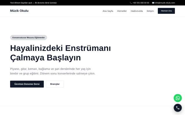 Müzik Okulu — Minimal Beyaz