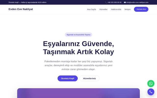 Evden Eve Nakliyat — Canlı & Modern