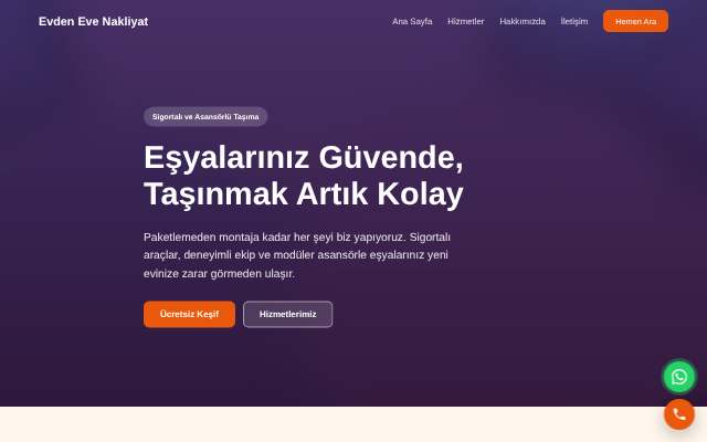 Evden Eve Nakliyat — Sıcak Turuncu