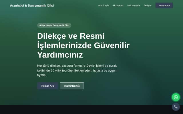 Arzuhalci & Danışmanlık Ofisi — Koyu & Güçlü