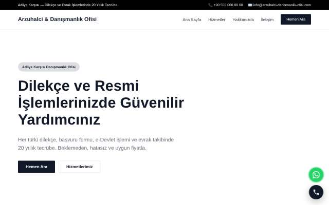 Arzuhalci & Danışmanlık Ofisi — Minimal Beyaz