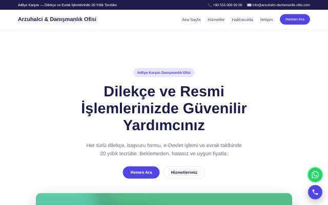 Arzuhalci & Danışmanlık Ofisi — Canlı & Modern
