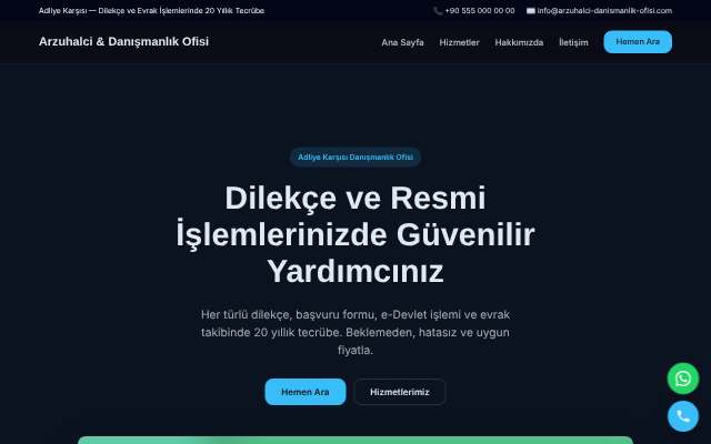 Arzuhalci & Danışmanlık Ofisi — Gece Mavisi
