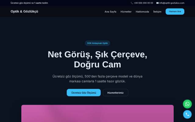Optik & Gözlükçü — Gece Mavisi