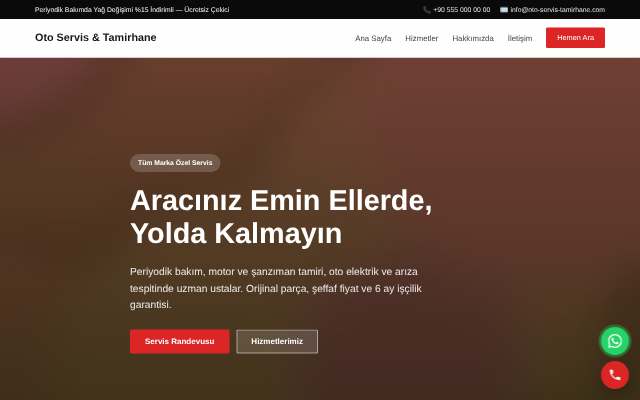Oto Servis & Tamirhane — Cesur Kırmızı
