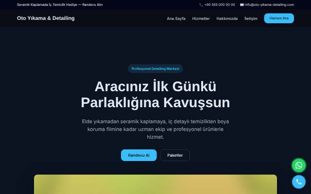 Oto Yıkama & Detailing — Gece Mavisi