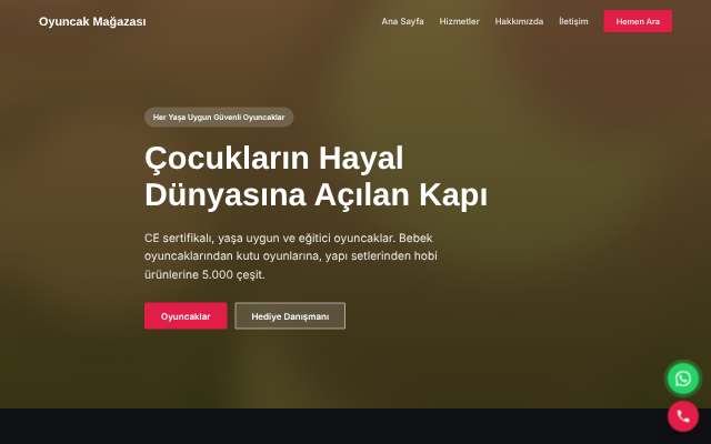 Oyuncak Mağazası — Koyu & Güçlü