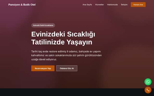 Pansiyon & Butik Otel — Koyu & Güçlü