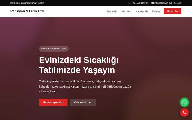 Pansiyon & Butik Otel — Cesur Kırmızı