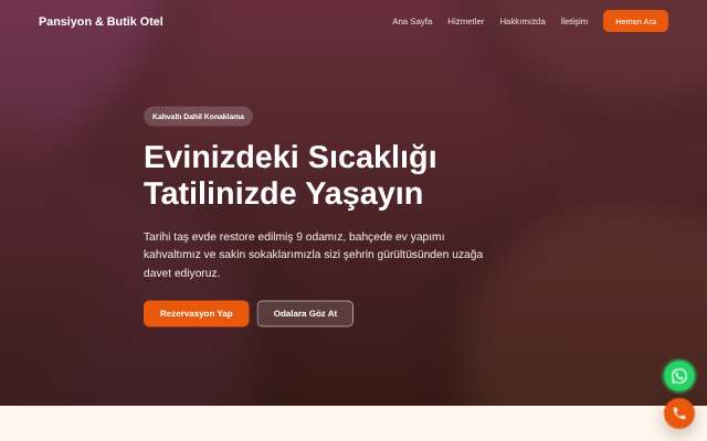 Pansiyon & Butik Otel — Sıcak Turuncu