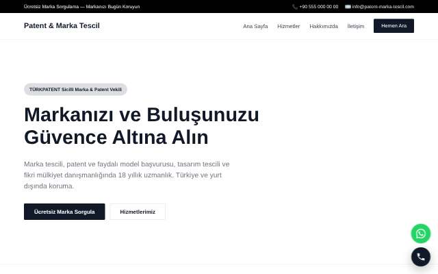 Patent & Marka Tescil — Minimal Beyaz