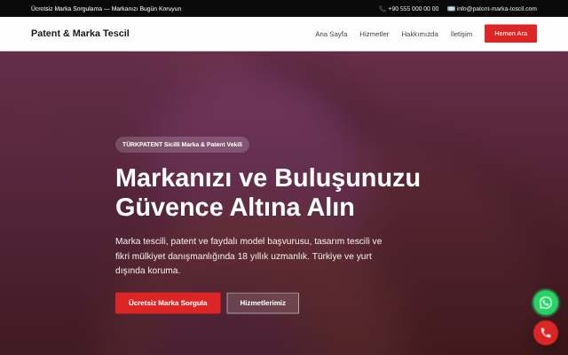 Patent & Marka Tescil — Cesur Kırmızı
