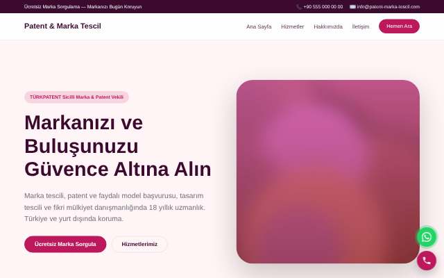 Patent & Marka Tescil — Yumuşak Pastel