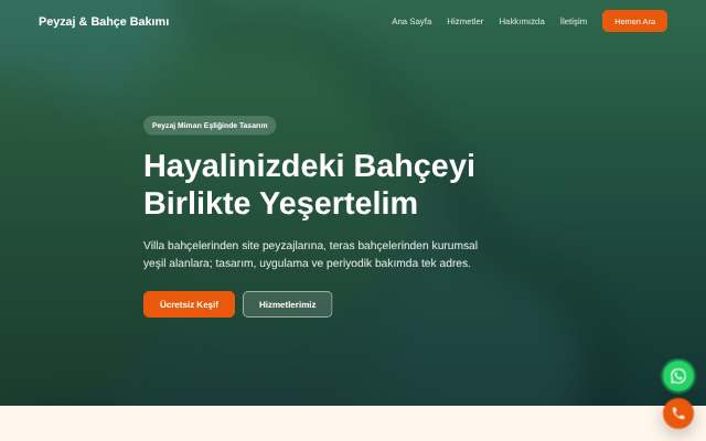 Peyzaj & Bahçe Bakımı — Sıcak Turuncu
