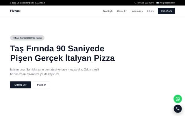Pizzacı — Minimal Beyaz