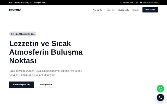Restoran — Minimal Beyaz