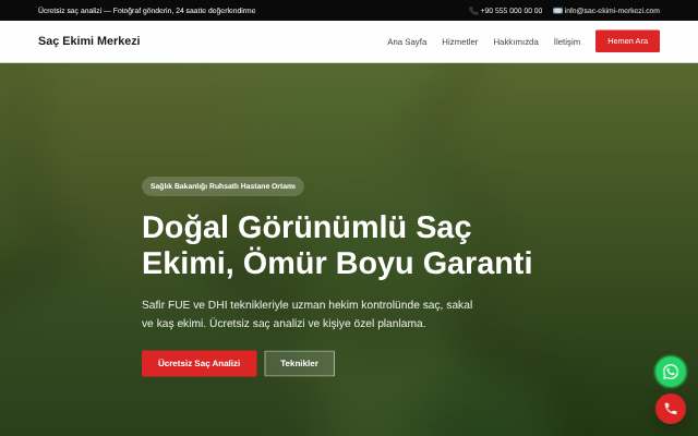 Saç Ekimi Merkezi — Cesur Kırmızı