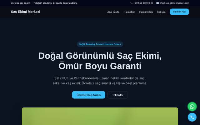 Saç Ekimi Merkezi — Gece Mavisi