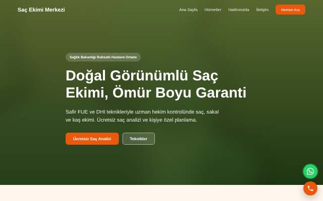 Saç Ekimi Merkezi — Sıcak Turuncu
