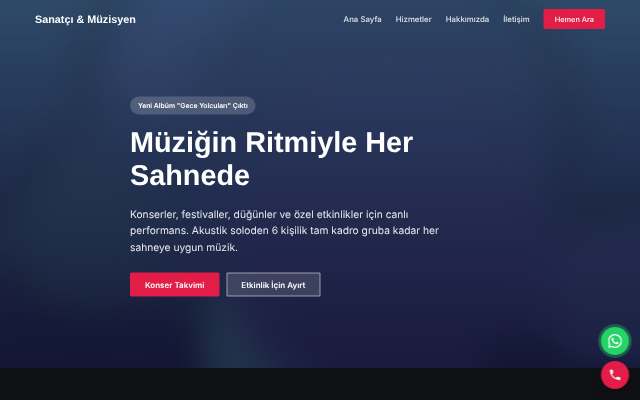 Sanatçı & Müzisyen — Koyu & Güçlü
