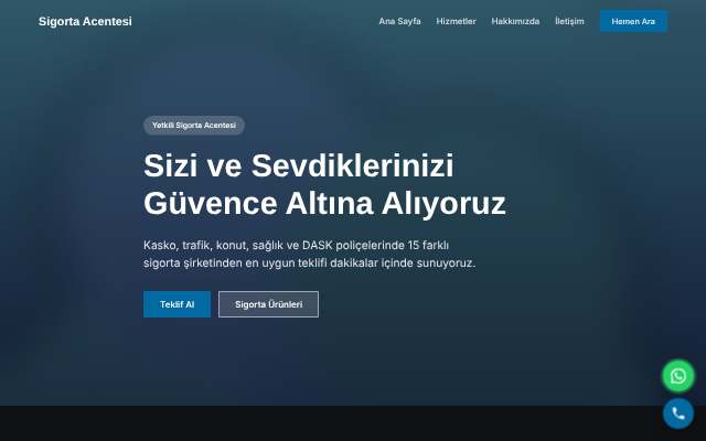 Sigorta Acentesi — Koyu & Güçlü