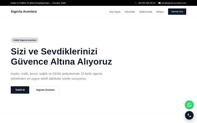Sigorta Acentesi — Minimal Beyaz