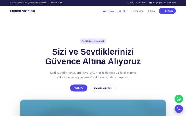 Sigorta Acentesi — Canlı & Modern