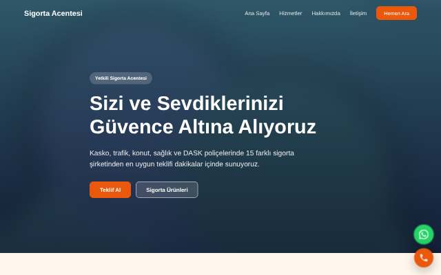 Sigorta Acentesi — Sıcak Turuncu