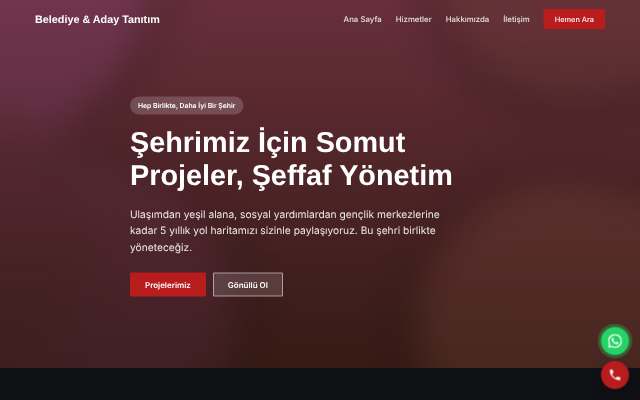 Belediye & Aday Tanıtım — Koyu & Güçlü