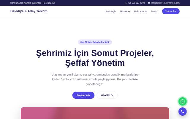 Belediye & Aday Tanıtım — Canlı & Modern