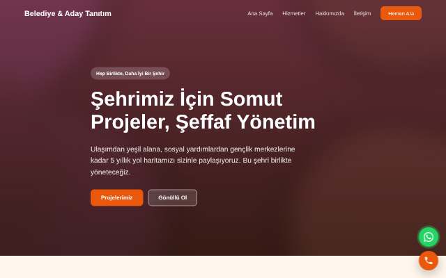 Belediye & Aday Tanıtım — Sıcak Turuncu