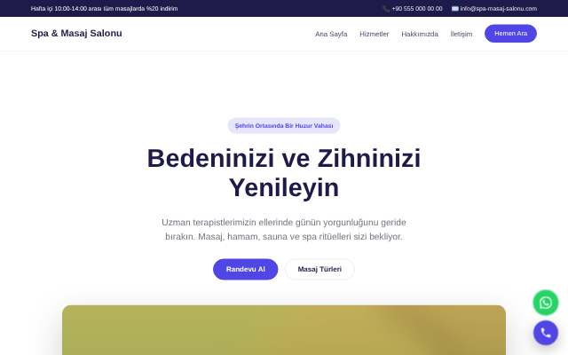 Spa & Masaj Salonu — Canlı & Modern