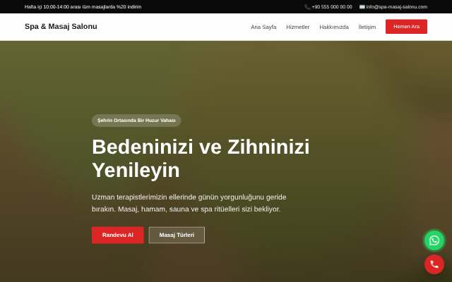 Spa & Masaj Salonu — Cesur Kırmızı