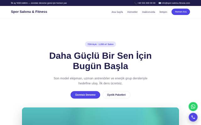 Spor Salonu & Fitness — Canlı & Modern