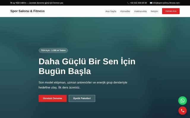 Spor Salonu & Fitness — Cesur Kırmızı