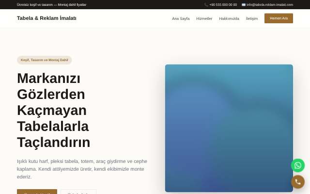 Tabela & Reklam İmalatı — Zarif Serif