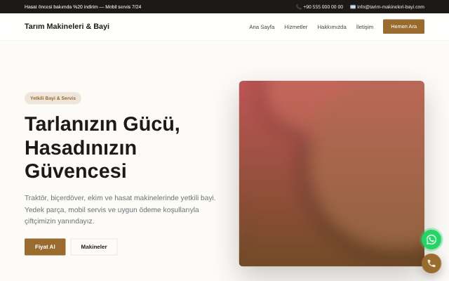 Tarım Makineleri & Bayi — Zarif Serif
