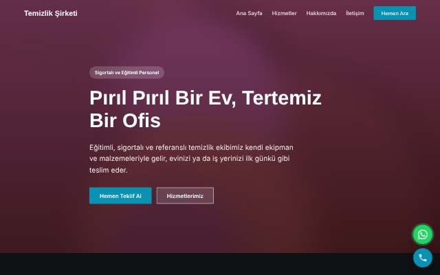 Temizlik Şirketi — Koyu & Güçlü