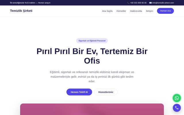 Temizlik Şirketi — Canlı & Modern