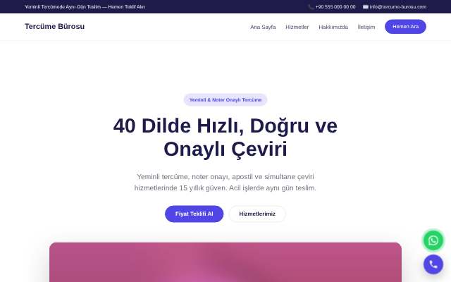 Tercüme Bürosu — Canlı & Modern