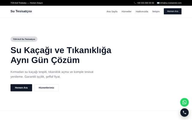 Su Tesisatçısı — Minimal Beyaz