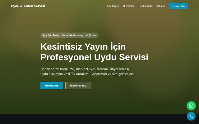 Uydu & Anten Servisi — Koyu & Güçlü