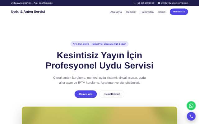 Uydu & Anten Servisi — Canlı & Modern