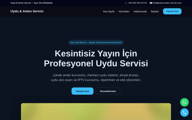 Uydu & Anten Servisi — Gece Mavisi