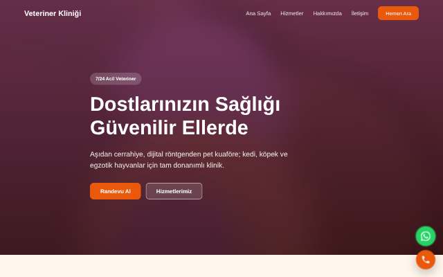 Veteriner Kliniği — Sıcak Turuncu