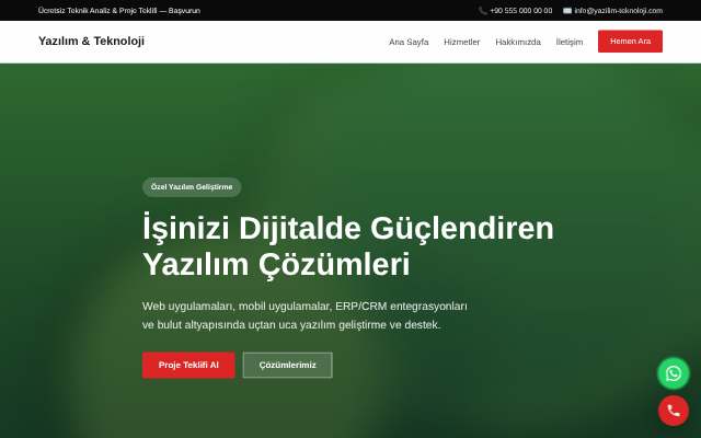 Yazılım & Teknoloji — Cesur Kırmızı