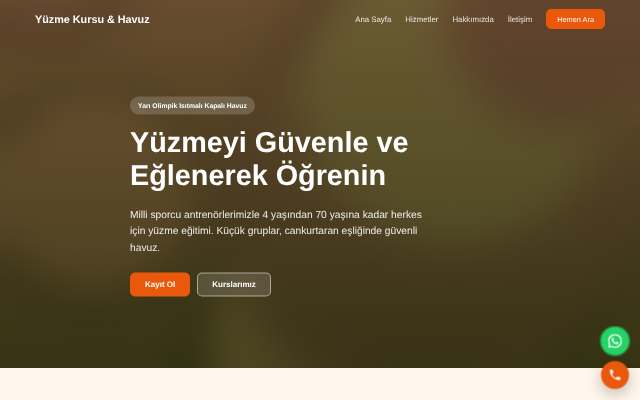 Yüzme Kursu & Havuz — Sıcak Turuncu
